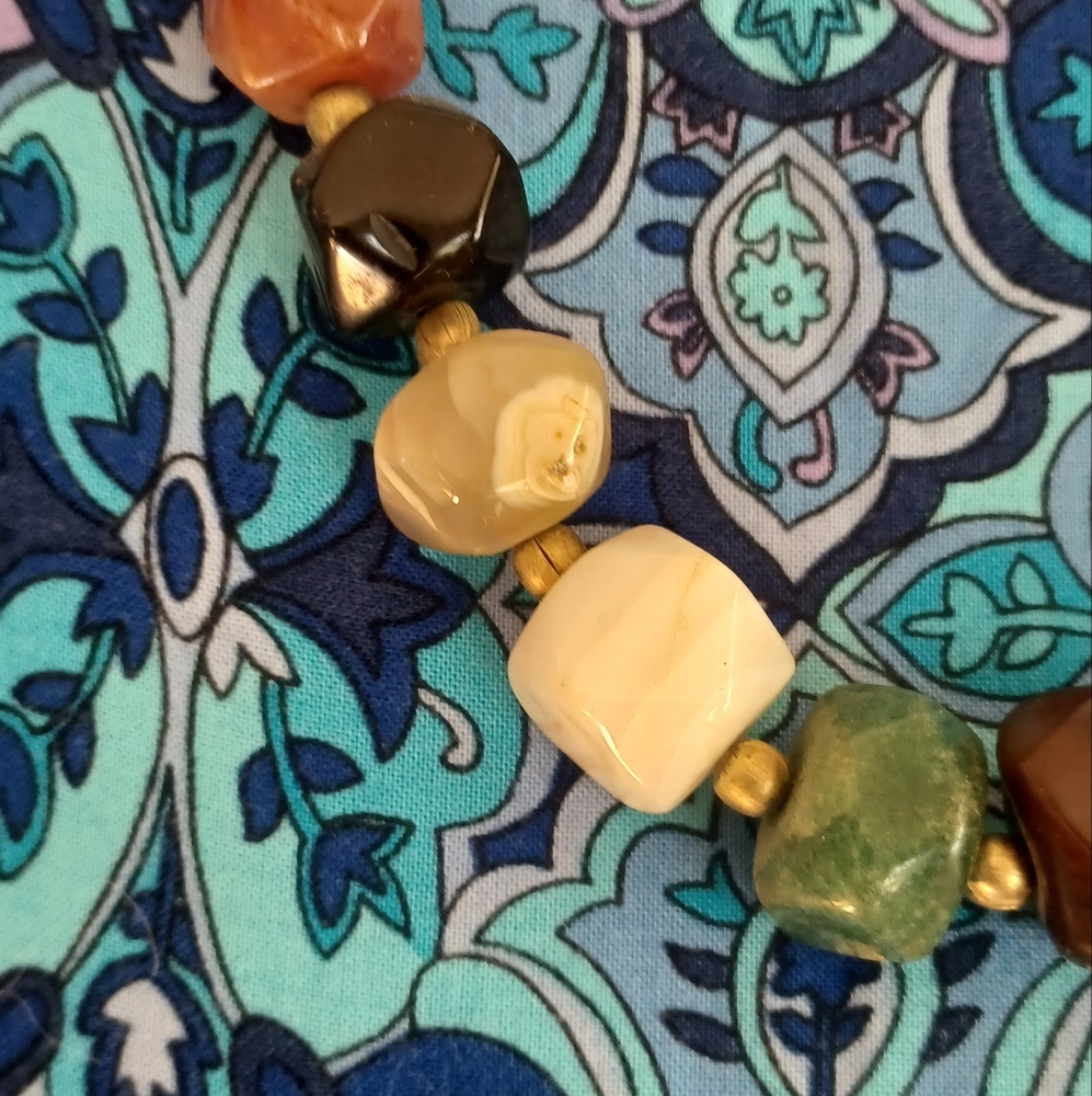 Mixed Agate Necklace. Moss Agate, Amethyst, Agate Stone +More! View 4